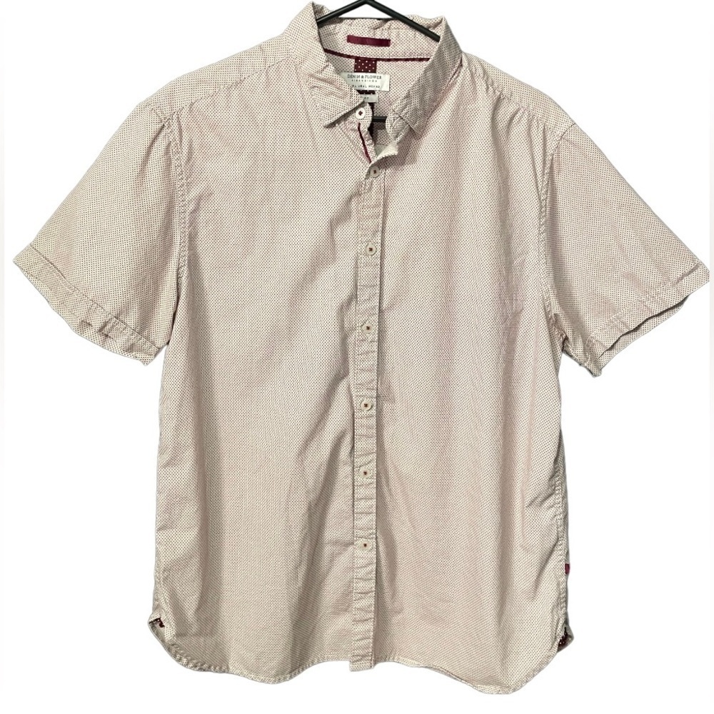 Denim & Flower Ricky Singh 100% Cotton Long Sleeve Button Up Shirt ,size L